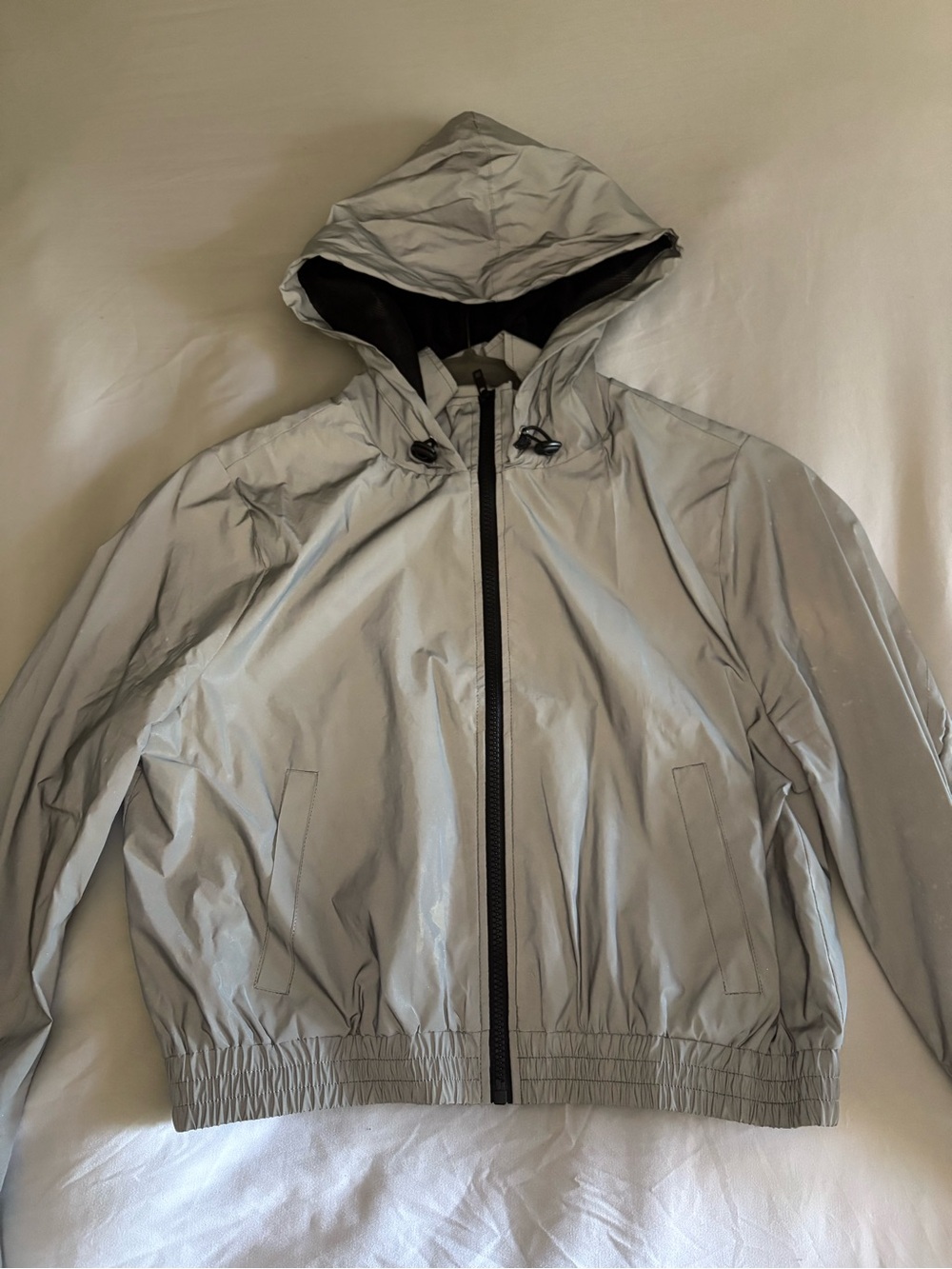Matching set - Silver Reflective Elastic Waist Pants AND matching zip up jacket - Picture 2 of 4